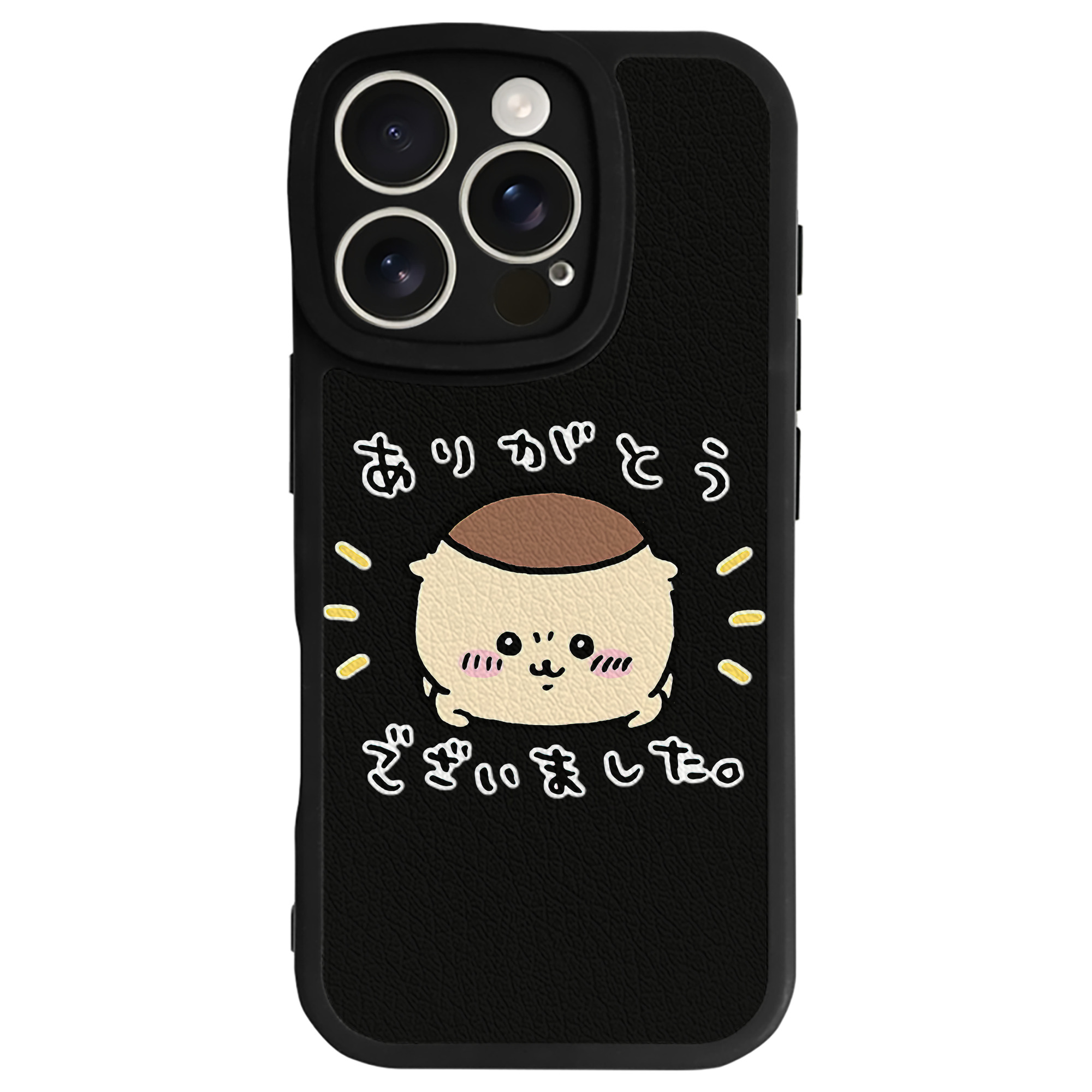（画像用） ちいかわ くりまんじゅう Chii-kawa kuri manjū 【iPhone 16シリーズ対応】シリコンスマホケース（レザー調） 材質：シリコン